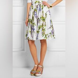 Dolce & Gabbana White Floral A-Line Skirt